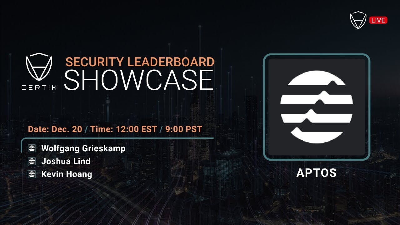Security Leaderboard LIVE! Showcase x Aptos | CertiK