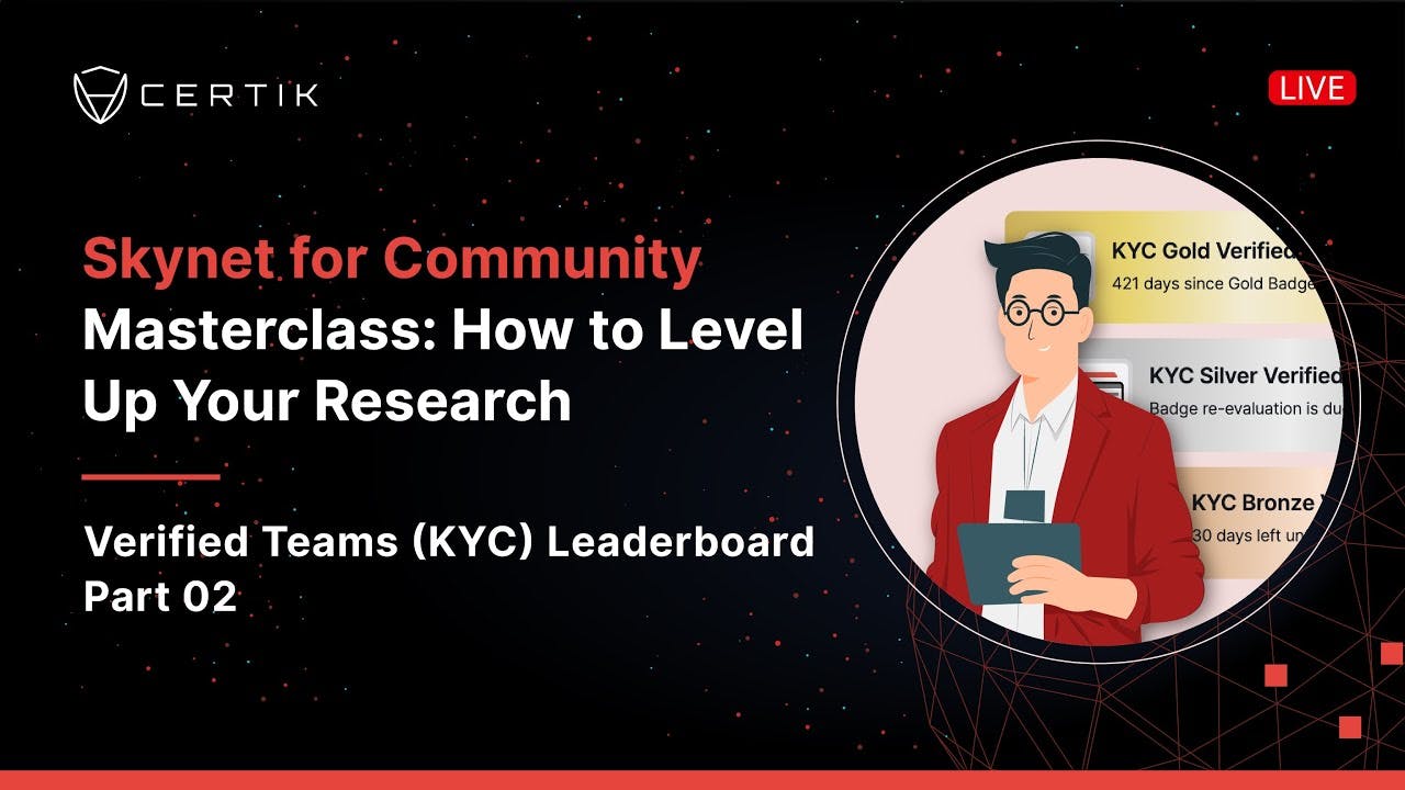 Verified Teams KYC Leaderboard Part 02 | Skynet for Community Masterclass | CertiK