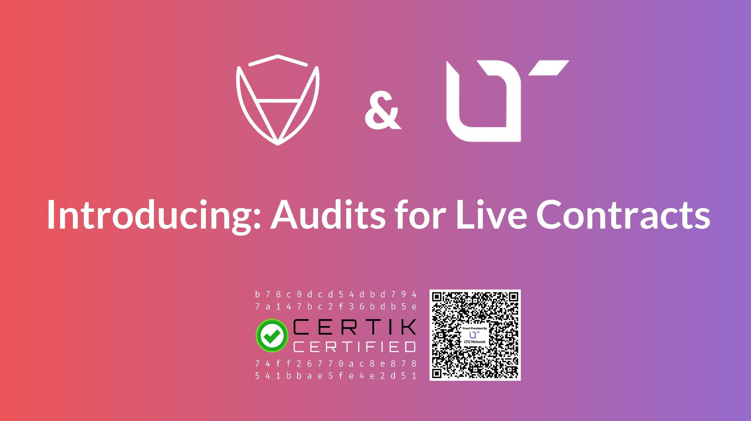 Introducing: Live Contract Audits on LTO Network with CertiK