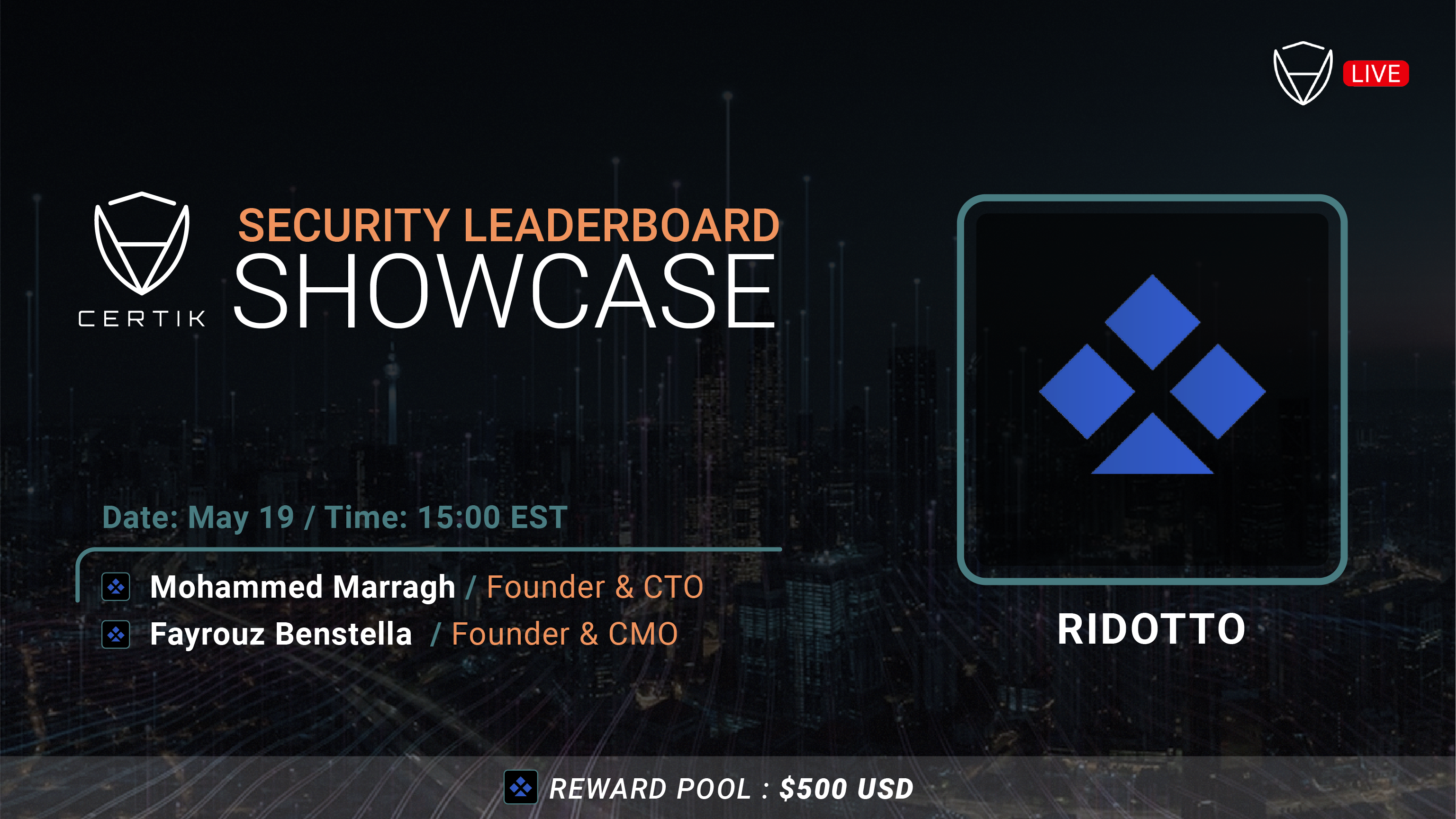 Security Leaderboard LIVE! Showcase x Ridotto